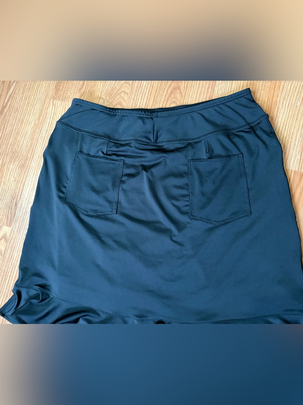 Black Athletic Skirt with shorts & Ruffle Hem - Picture 9 of 10